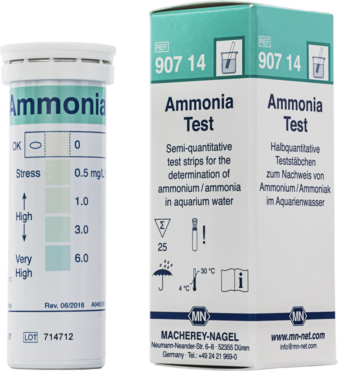 Semi-quantitative test strips Ammonia Test
