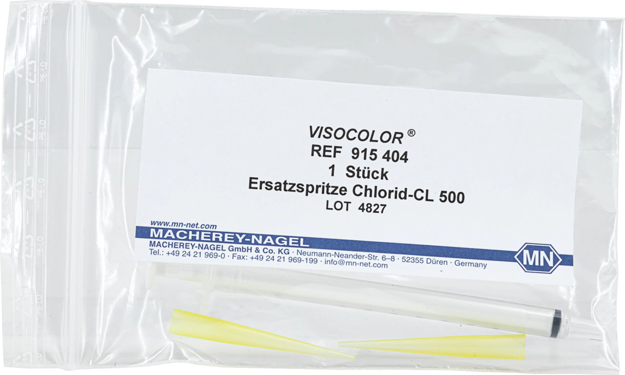 Titration syringe for VISOCOLOR HE Chloride CL 500