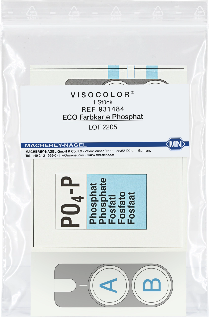 Color comparison chart for VISOCOLOR ECO Phosphate