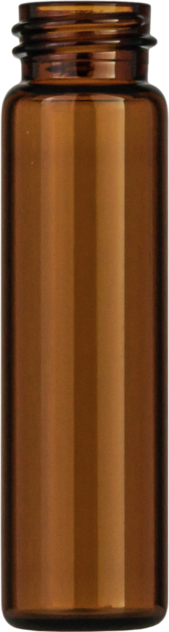 Screw neck vial, N 15, 16.6x61.0 mm, 8.0 mL, flat bottom, amber