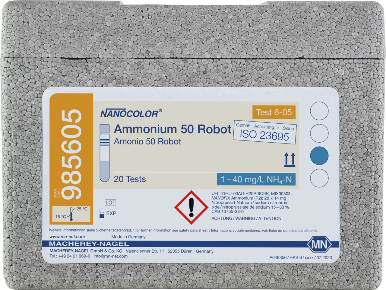 Tube test NANOCOLOR Ammonium 50 Robot