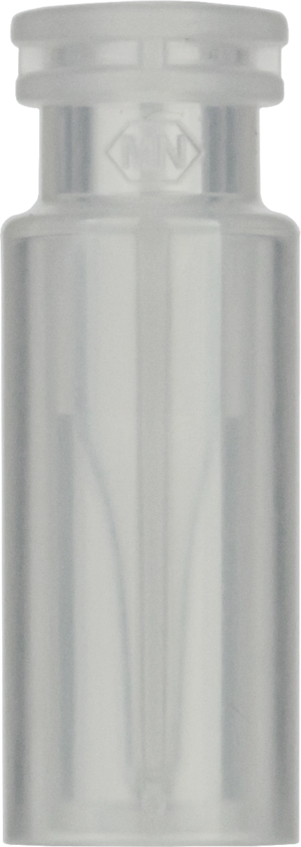 Snap ring/crimp neck vial,N 11, 11.6x32 mm,PP tr.,w. integr. 0.2 mL glass insert