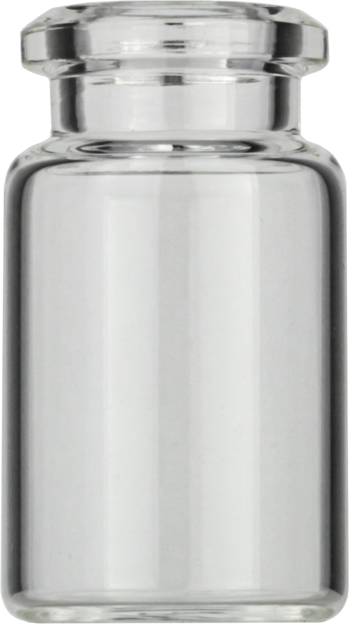 Crimp neck vial, N 20, 21.7x38.25 mm, 5.0 mL, flat bottom, beveled neck, clear