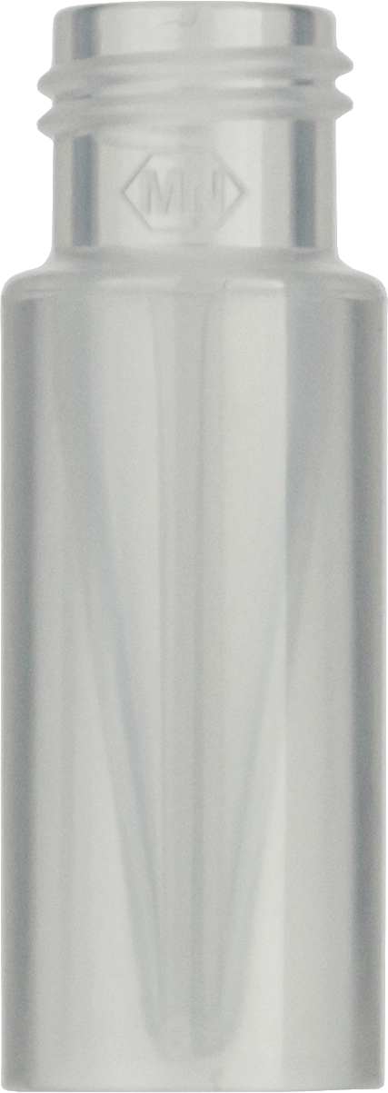 Screw neck vial, N 9, 11.6x32.0 mm, 0.3 mL, inner cone, PP tr.