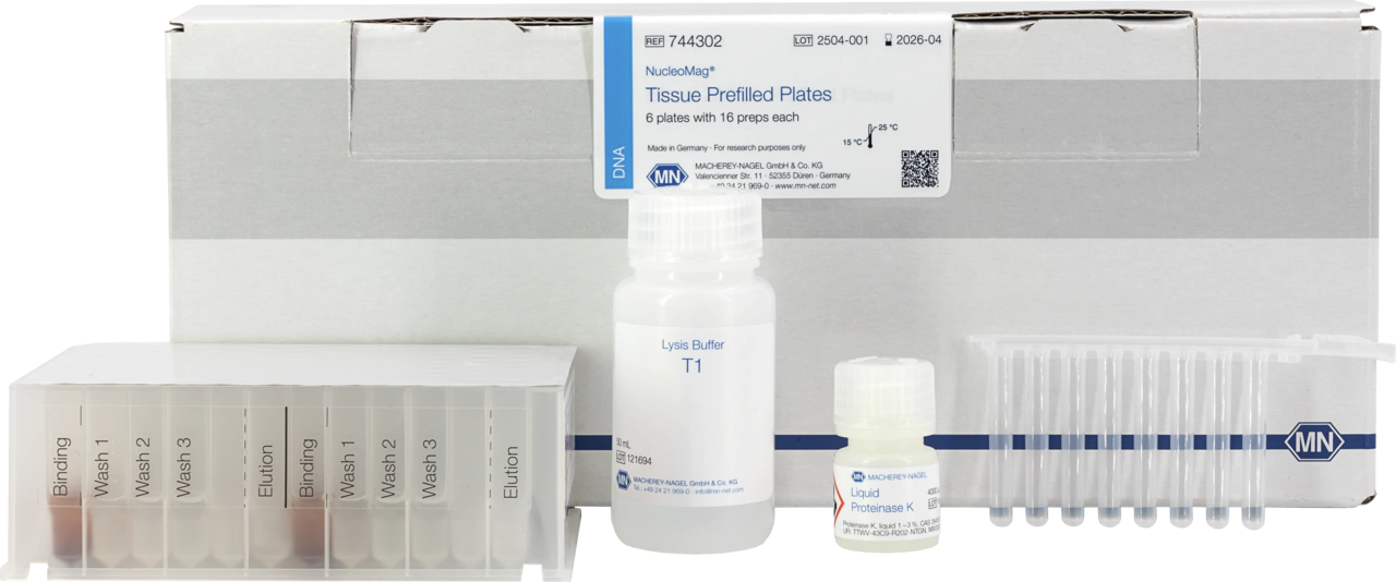 NucleoMag Tissue Prefilled Plates, DNA purification from cells and tissues