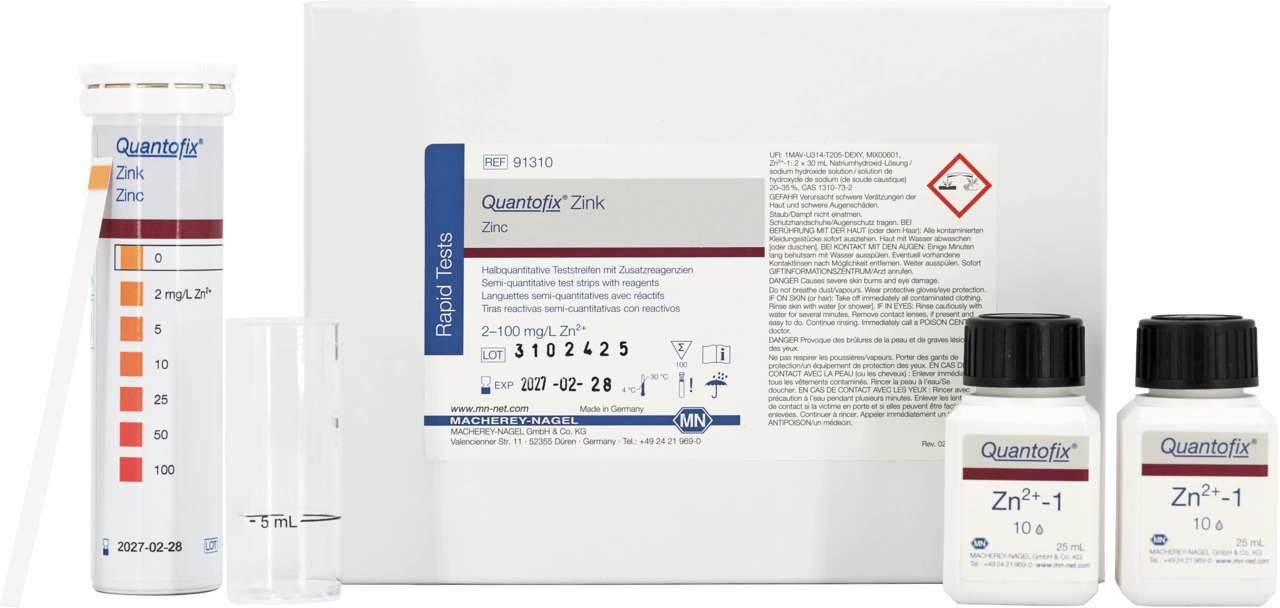 Semi-quantitative test strips QUANTOFIX Zink