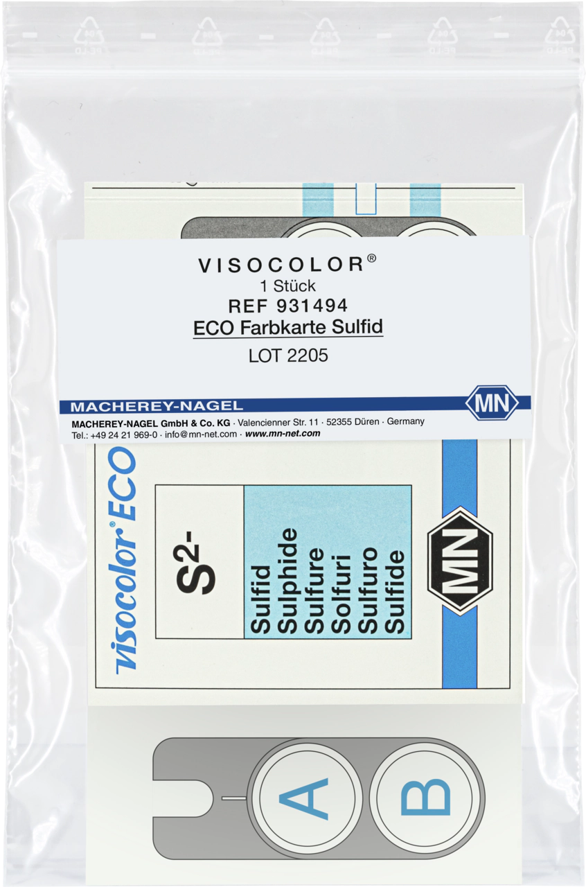 Color comparison chart for VISOCOLOR ECO Sulfide