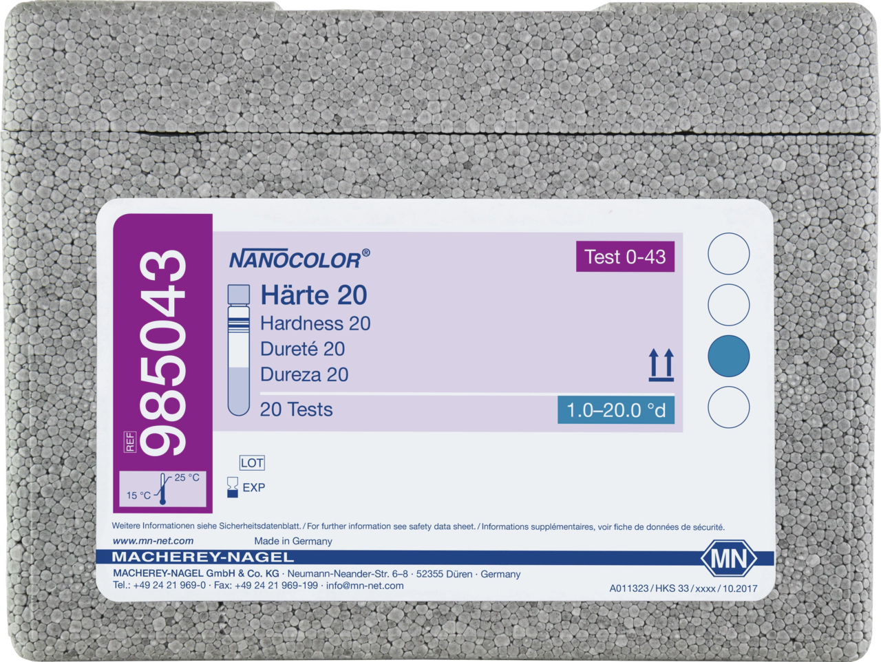Tube test NANOCOLOR Hardness 20
