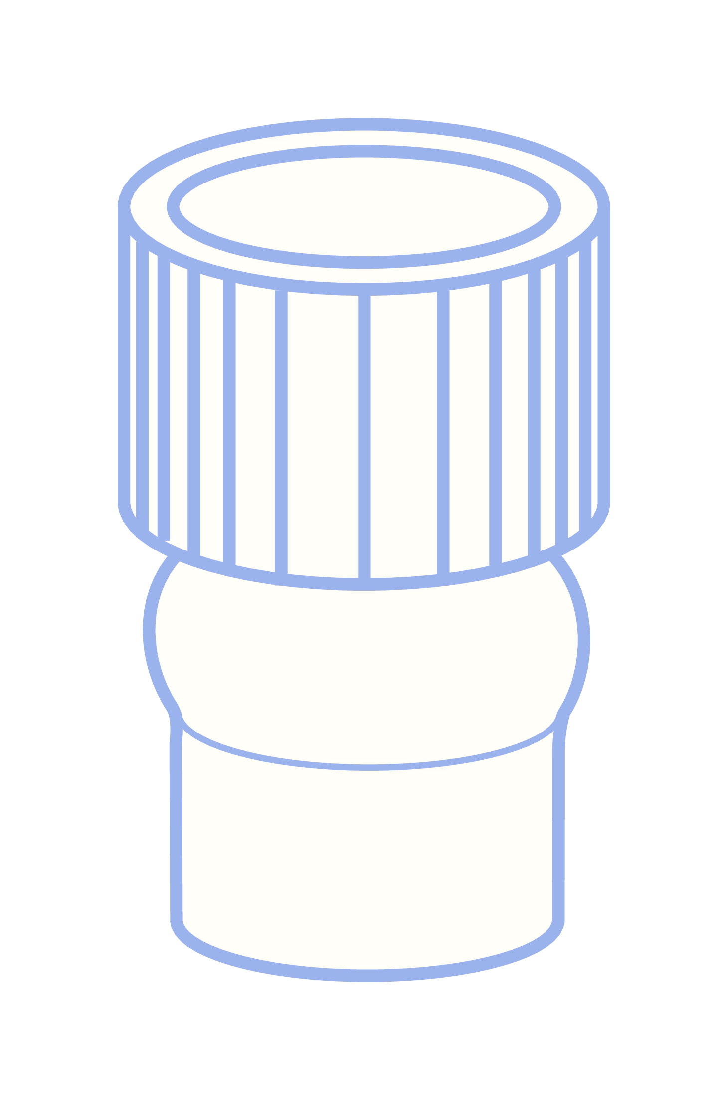 PE plug, N 8, Polyethylene, transparent, closed top, no liner