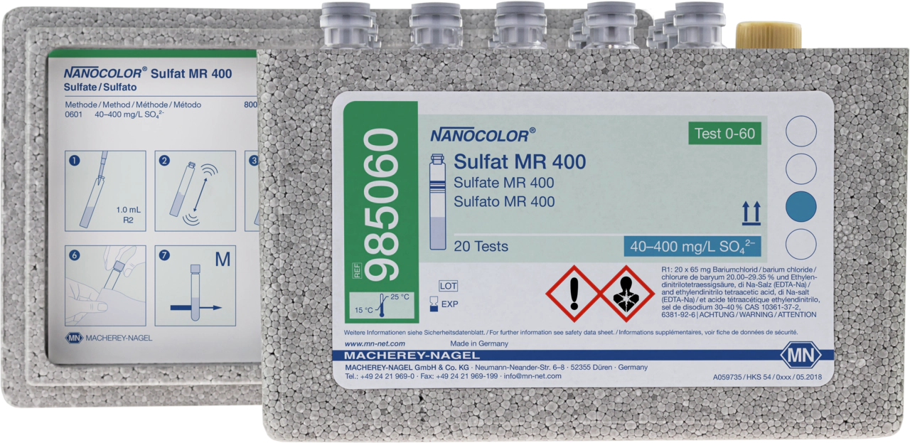 Tube test NANOCOLOR Sulfate MR 400