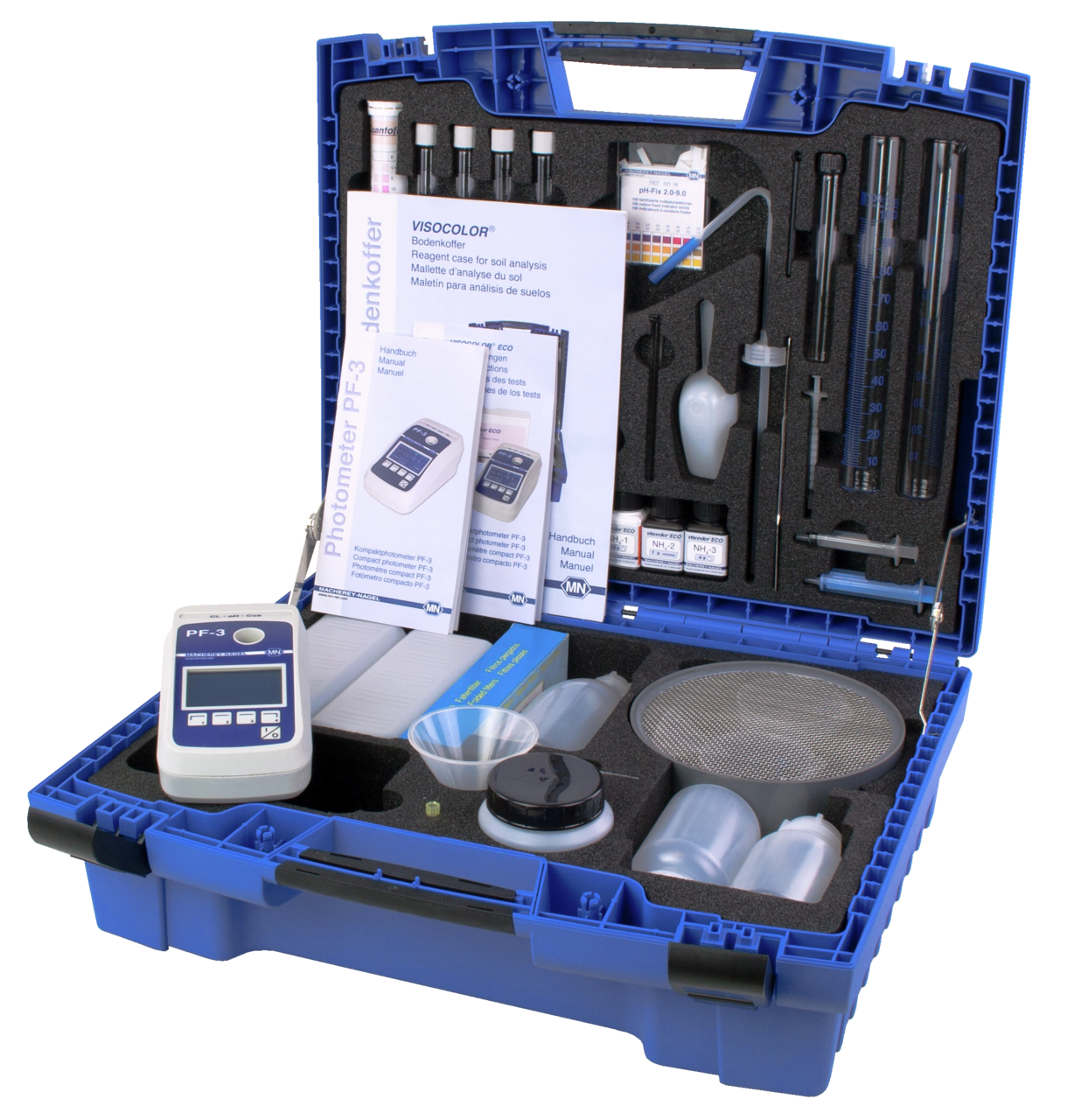 VISOCOLOR Reagent case for soil analysis with PF‑3 Soil, with accessories