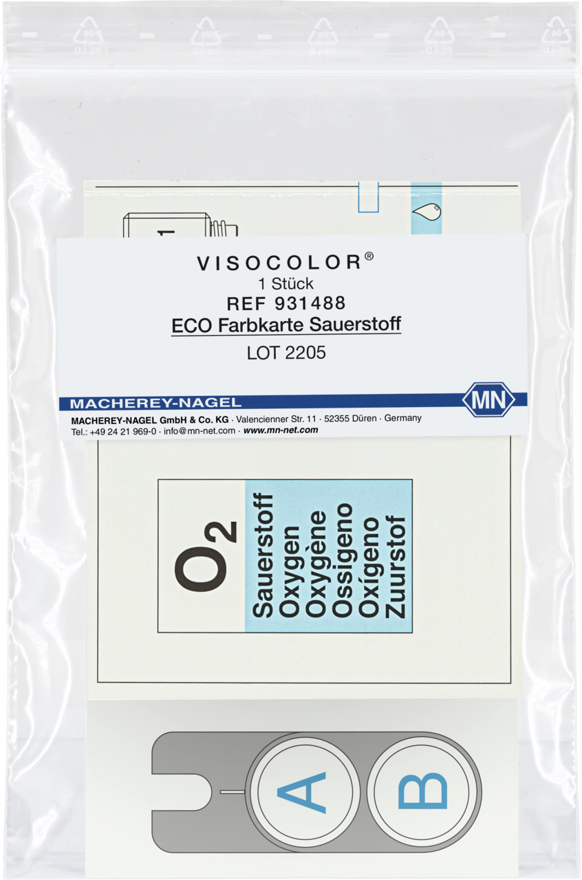 Color comparison chart for VISOCOLOR ECO Oxygen