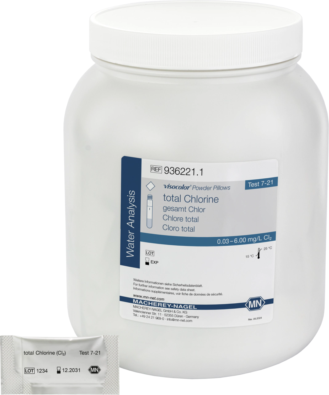Reagents VISOCOLOR Powder Pillows total Chlorine, 1000 tests, photometric test
