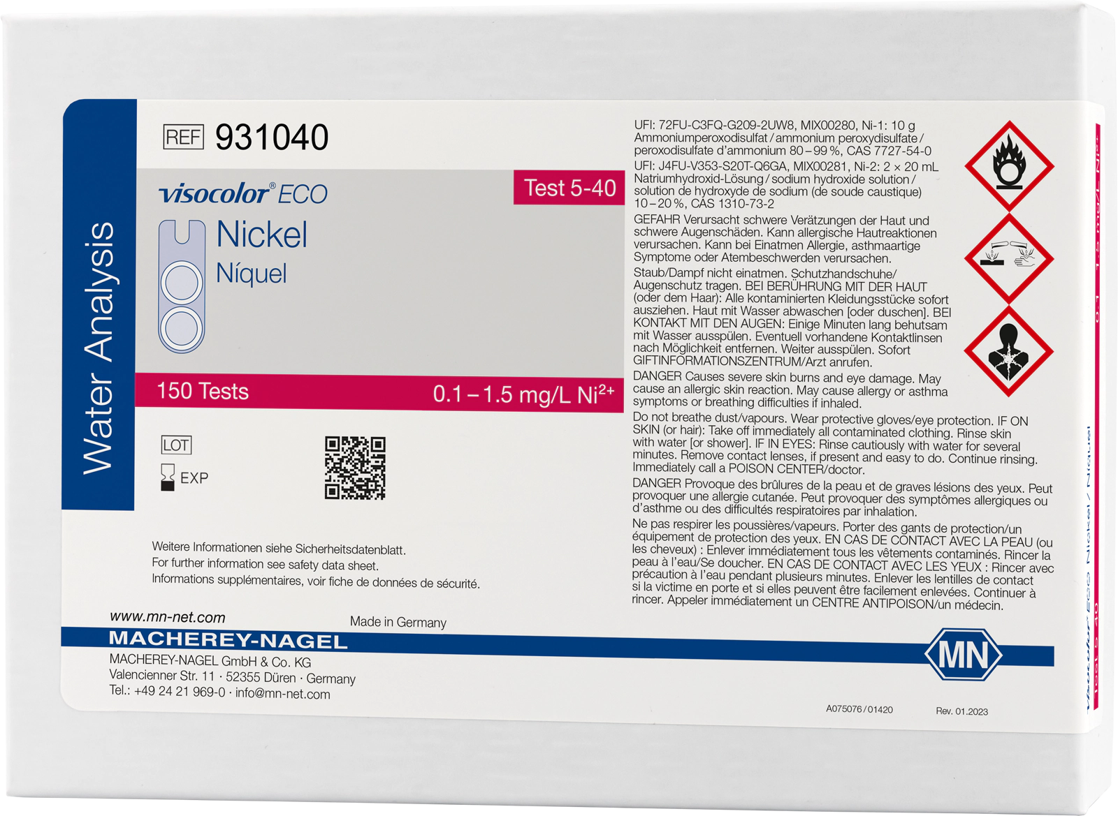 Colorimetric test kit VISOCOLOR ECO Nickel
