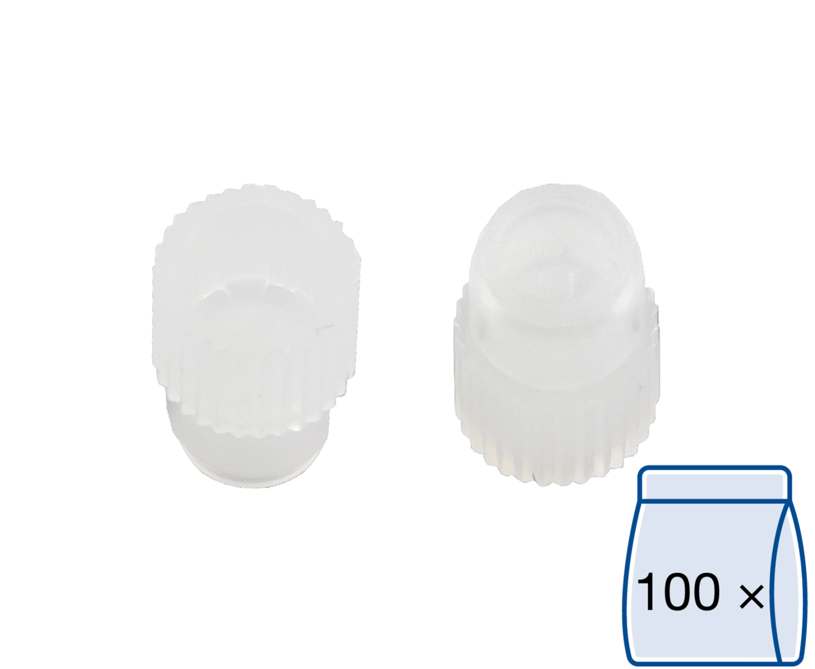 PE Stopfen, N 8, Polyethylen, transparent, geschlossen, ohne Septum