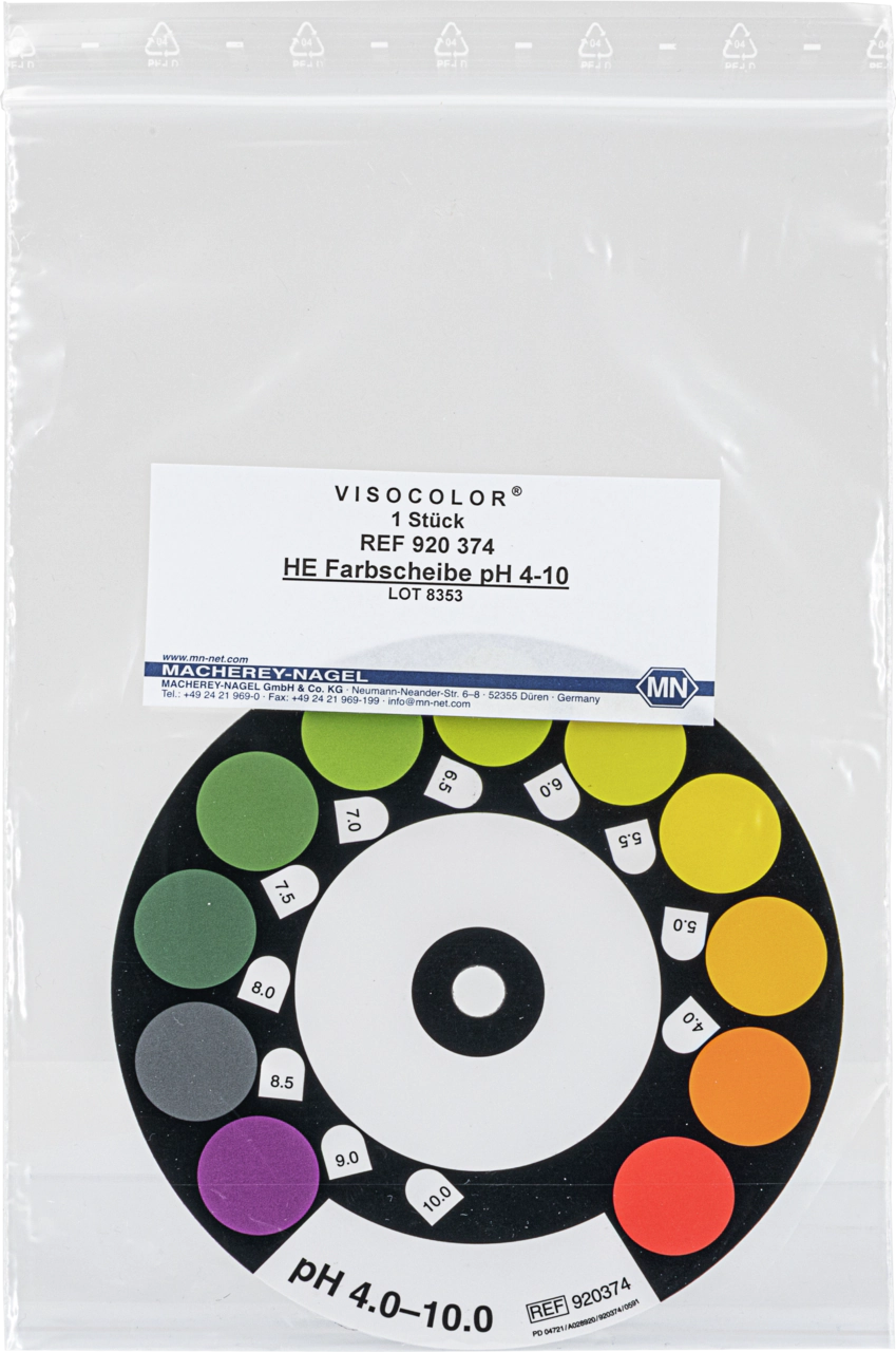 Color comparison disc for VISOCOLOR HE pH 4–10