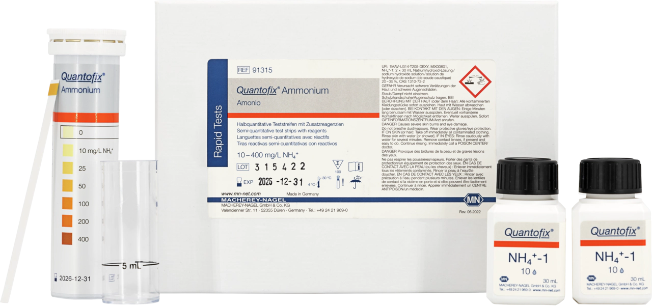 Semi-quantitative test strips QUANTOFIX Ammonium