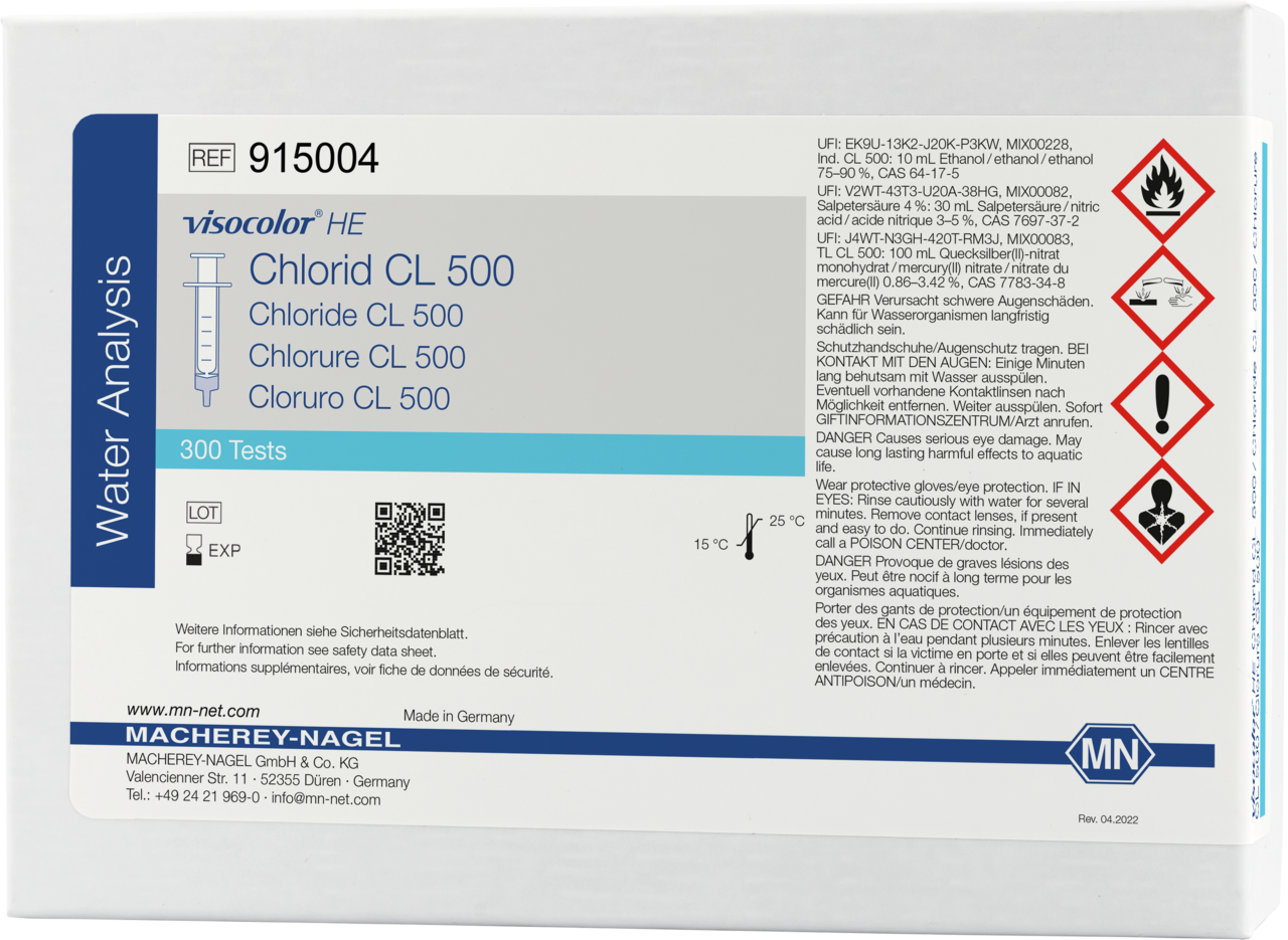 Titrimetric test kit VISOCOLOR HE Chloride CL 500 MACHEREYNAGEL, MN