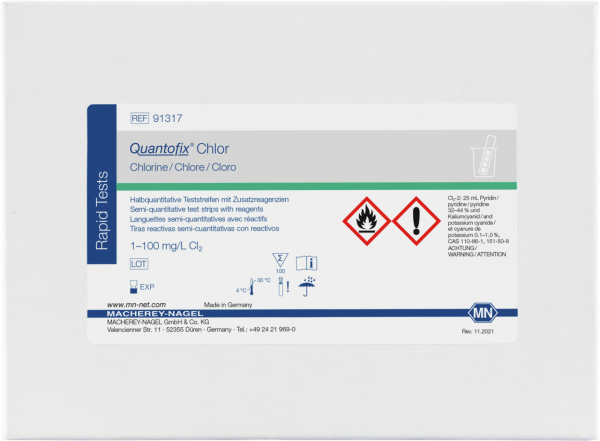 Semi-quantitative test strips QUANTOFIX Chlorine