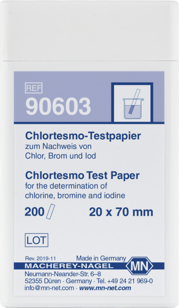 Qualitative test paper Chlortesmo for Chlorine: 1 mg/L Cl₂