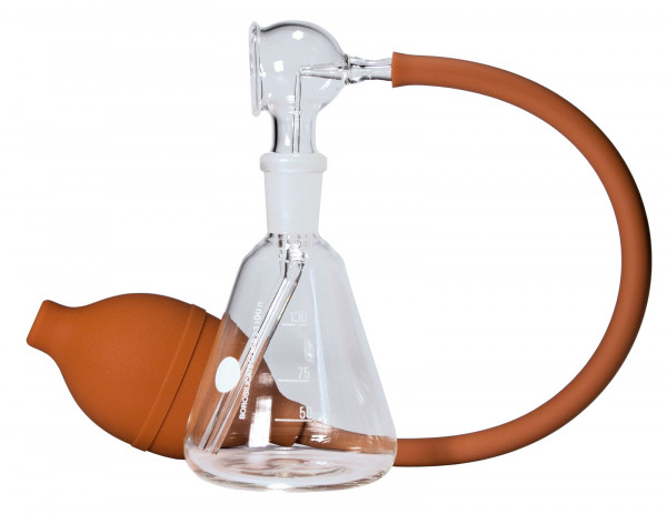 Laboratory reagent sprayer, glass with rubber bulb