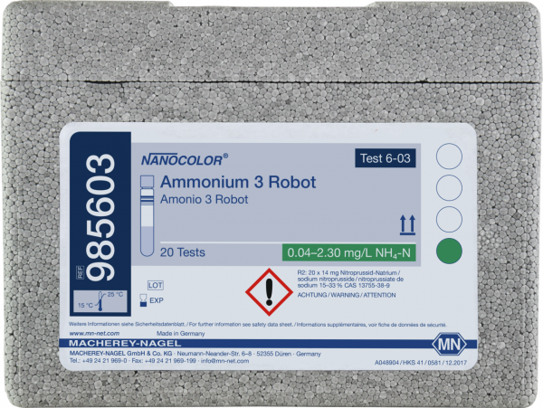 Tube test NANOCOLOR Robot Ammonium 3
