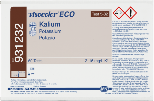 Colorimetric test kit VISOCOLOR ECO Potassium, refill pack