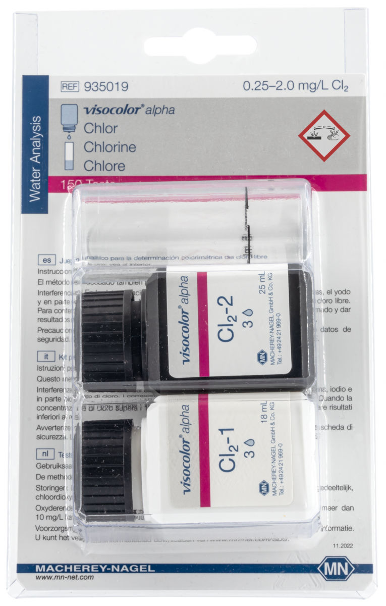 Colorimetric test kit VISOCOLOR Alpha Chlorine MACHEREYNAGEL, MN