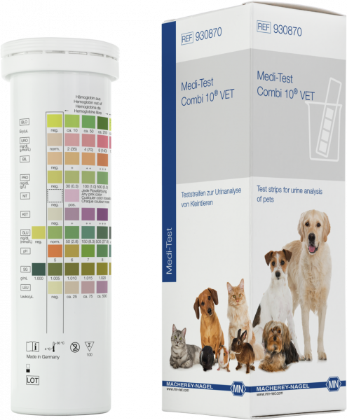 Urine test strips for animals, Medi‑Test Combi 10 VET