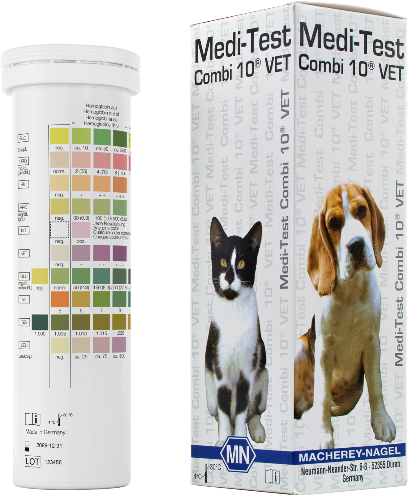 Urine test strips for animals, Medi-Test Combi 10 VET, MACHEREY-NAGEL, MN | MACHEREY-NAGEL Urine test strips for animals, Medi-Test Combi 10 VET, MACHEREY-NAGEL, MN | MACHEREY-NAGEL