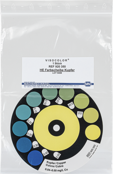 Color comparison disc for VISOCOLOR HE Copper
