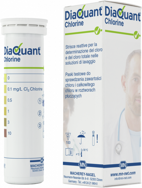 Semi-quantitative test strips DiaQuant Chlorine, for total chlorine