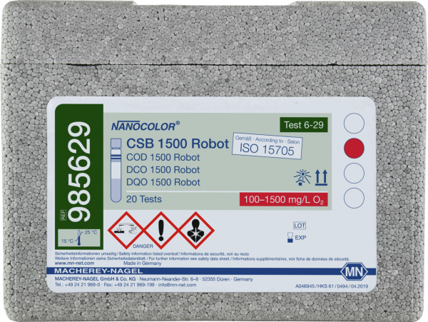 Tube test NANOCOLOR Robot COD 1500