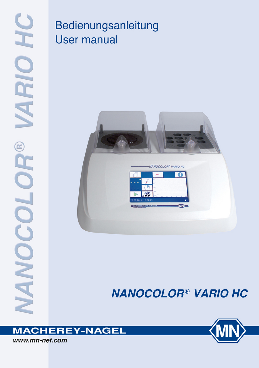 Manual for heating block NANOCOLOR VARIO HC, MACHEREYNAGEL, MN