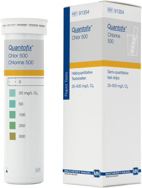 Semi-quantitative test strips QUANTOFIX Chlorine 500