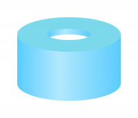 Snap ring cl., N11,PE(soft), l. blue,hole,Sil w./Polyimide or.,1.0,fluorine-free