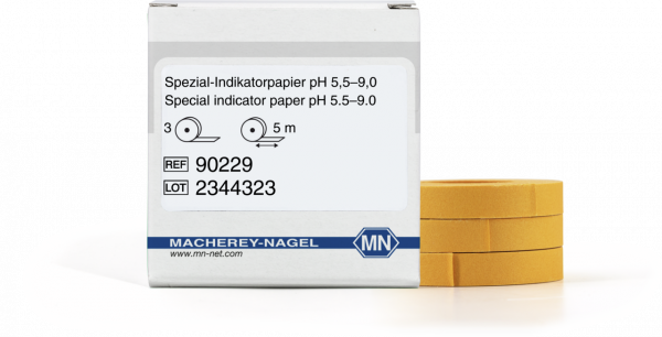 Special indicator paper pH 5.5–9.0, reel, refill pack