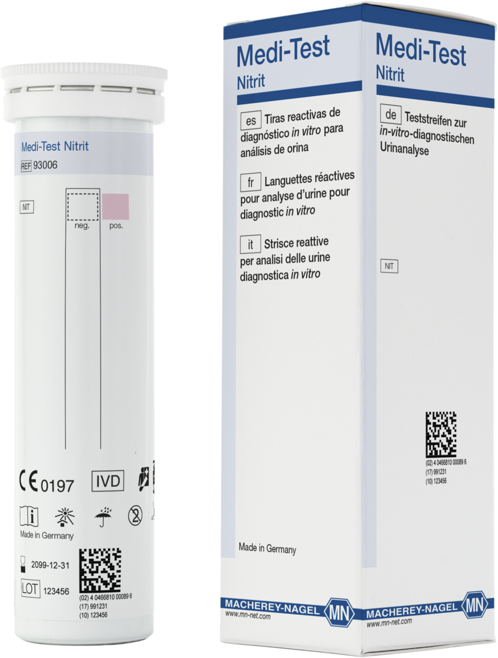 Bandelettes réactives pour analyse d'urine, Medi-Test Nitrite, MN ...