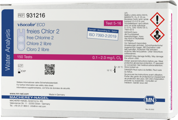 Colorimetric test kit VISOCOLOR ECO free Chlorine 2, refill pack