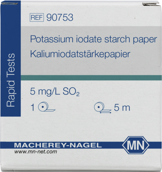 Qualitative Potassium iodate starch paper for Sulfur dioxide: 5 mg/L SO₂