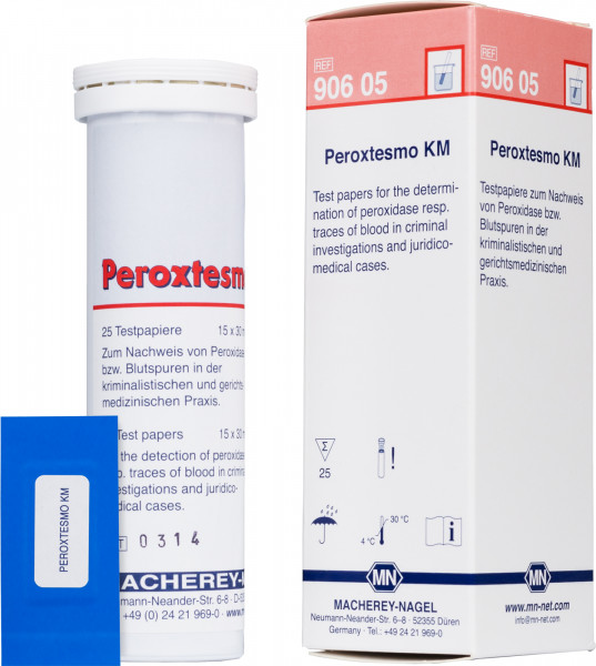 Qualitative test paper Peroxtesmo KM for Blood traces (peroxidase)