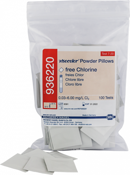 Reagents VISOCOLOR Powder Pillows free Chlorine, 100 tests, photometric test