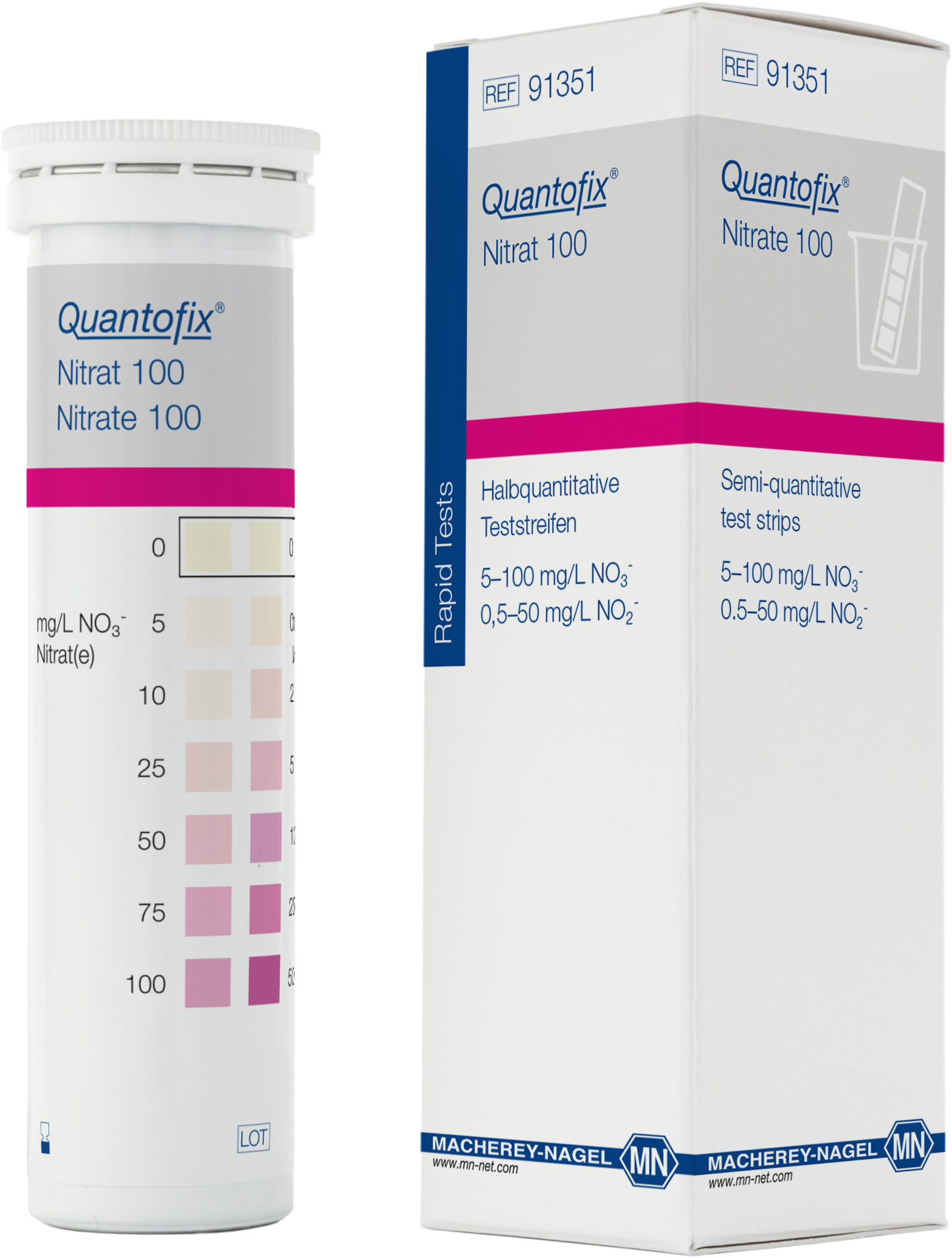 Semi-quantitative test strips QUANTOFIX Nitrate 100, MN