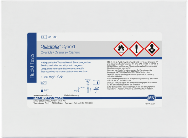 Semi-quantitative test strips QUANTOFIX Cyanide