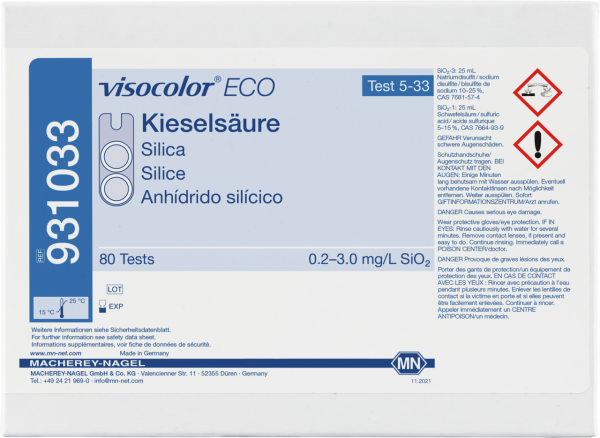Colorimetric test kit VISOCOLOR ECO Silica