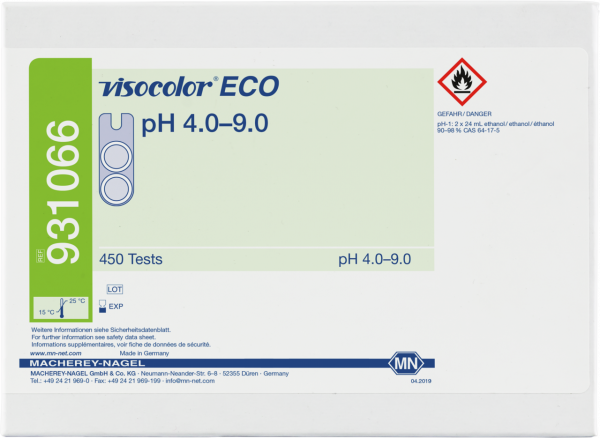 Colorimetric test kit VISOCOLOR ECO pH 4.0–9.0