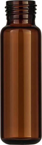 Screw neck vial, N 18, 22.5x75.5 mm, 20.0 mL, rounded bottom, amber