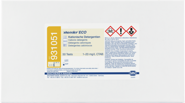 Colorimetric test kit VISOCOLOR ECO Detergents cationic