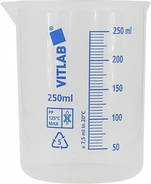 Sample beaker 250 mL for VISOCOLOR reagent case for soil analysis