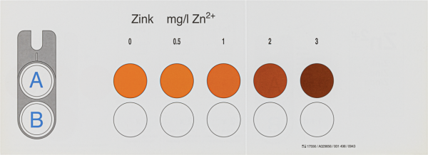 Color comparison chart for VISOCOLOR ECO Zinc
